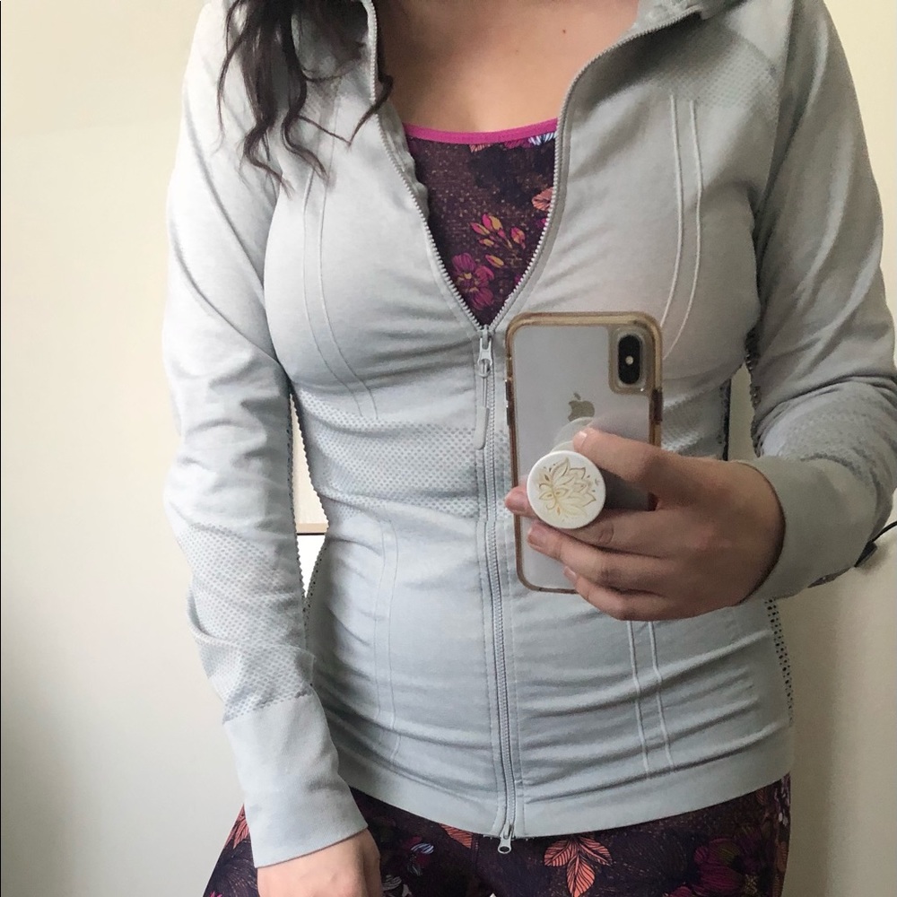 Light Grey and Mesh Athletic Jacket